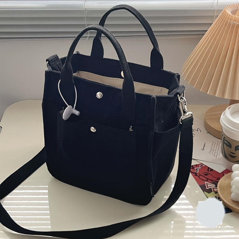 Women's Striped Corduroy Crossbody Bag