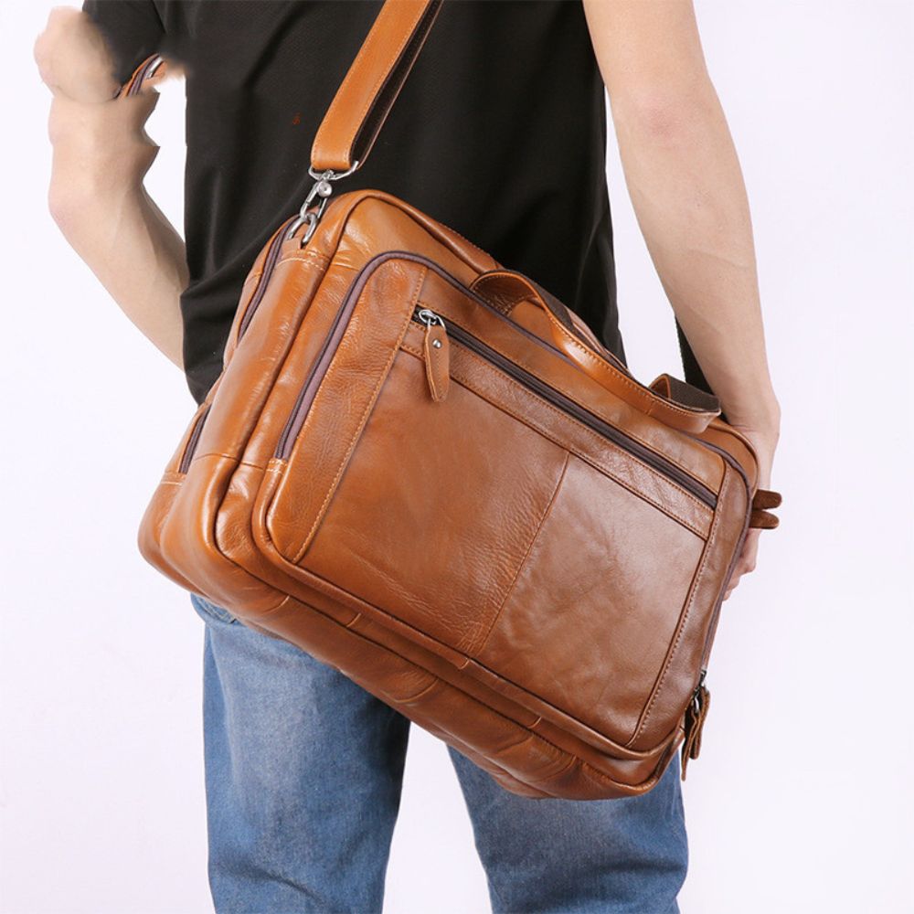 Marcus | Men's Leather Laptop Crossbody Messenger Bag