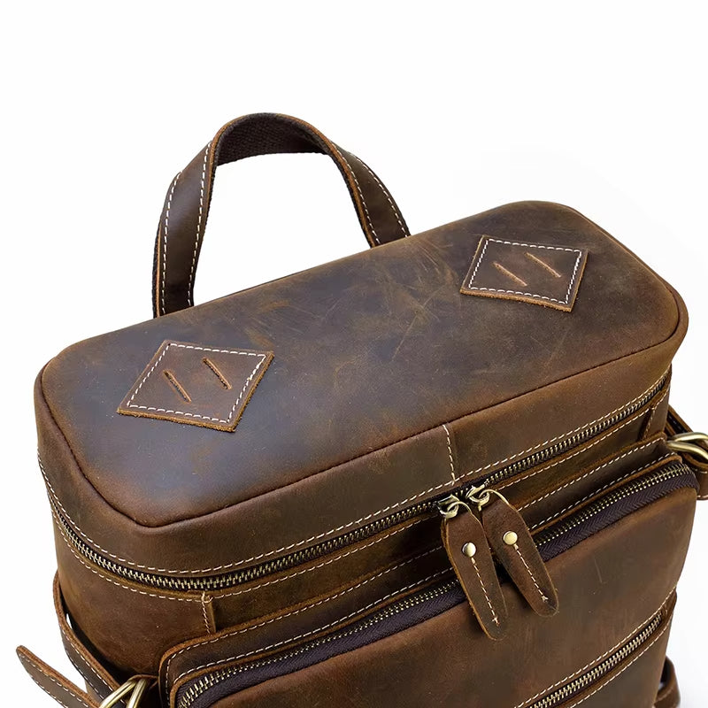 Dorian | Men's Vintage Genuine Leather Large Business Travel Laptop Backpack