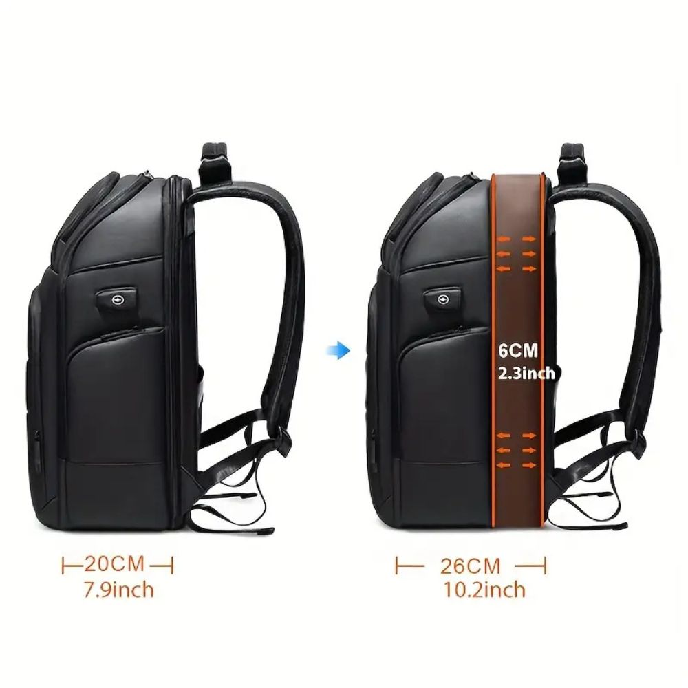 Atlas | Men's Expandable Laptop Travel Backpack with USB Charging