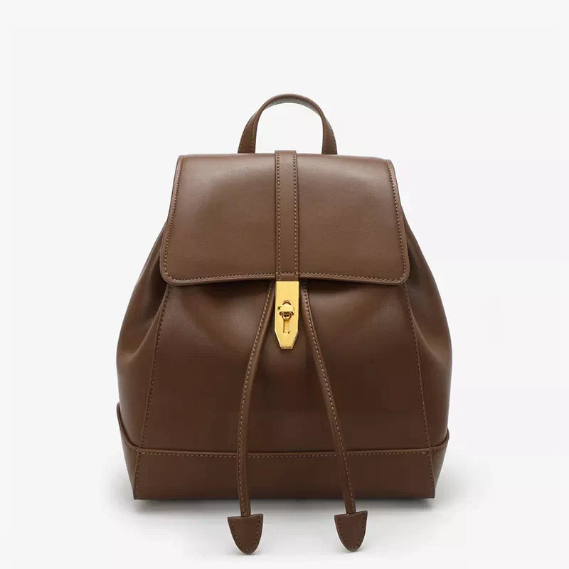 Alea | Women's Vintage Leather Drawstring Backpack