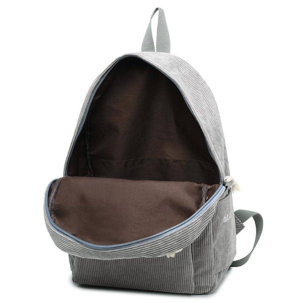 Madilyn | Women's Striped Corduroy Laptop Travel Backpack