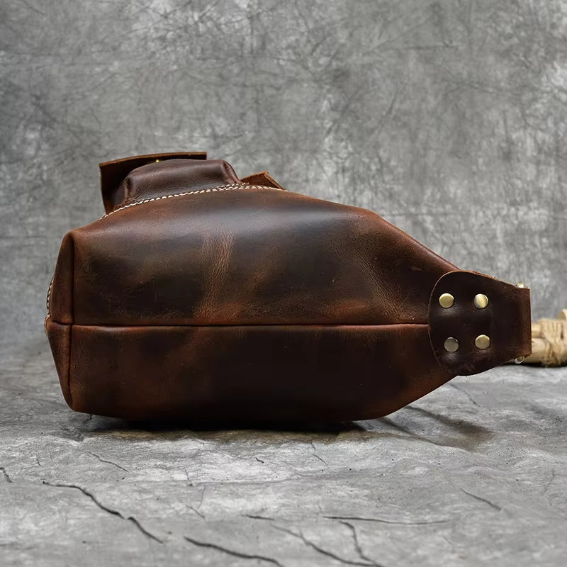 Liam | Men's Retro Crazy Horse Leather Crossbody Sling Travel Bag