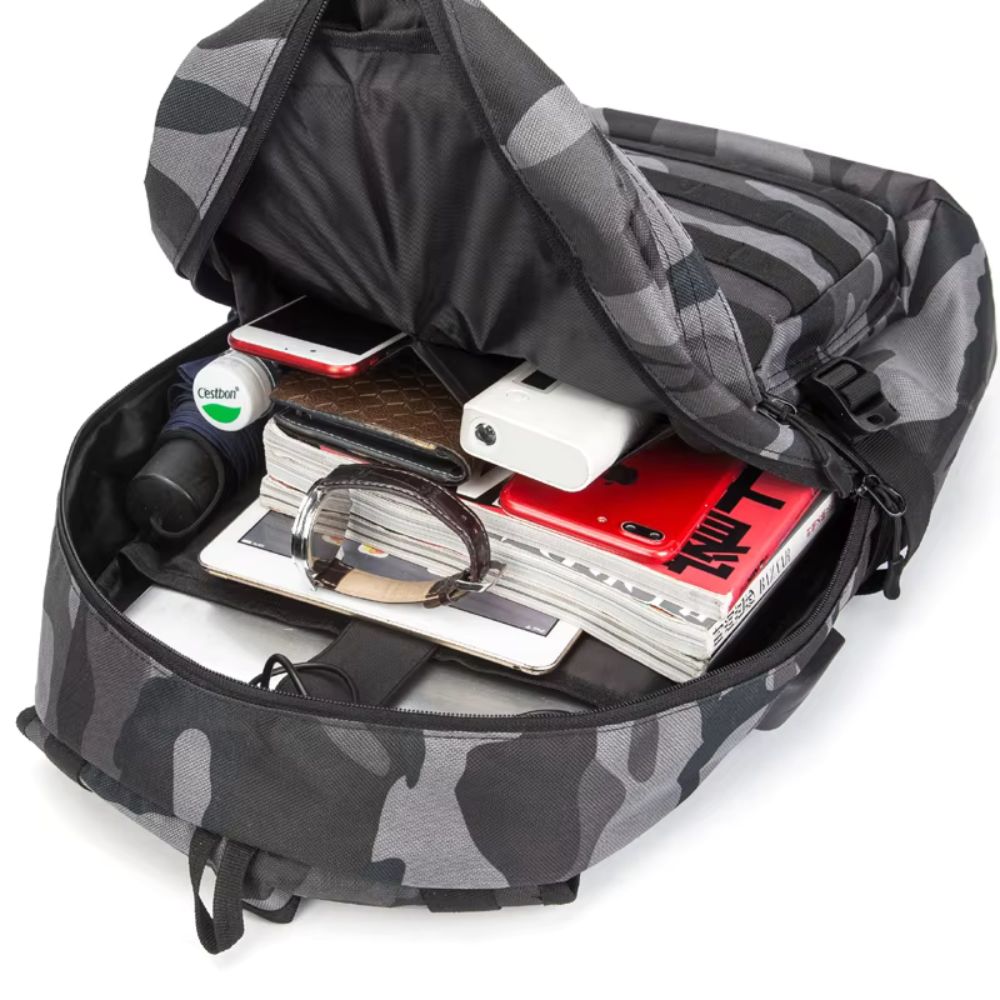 Titan | Men's Camouflage Hard Shell Travel Laptop Backpack with USB Charging