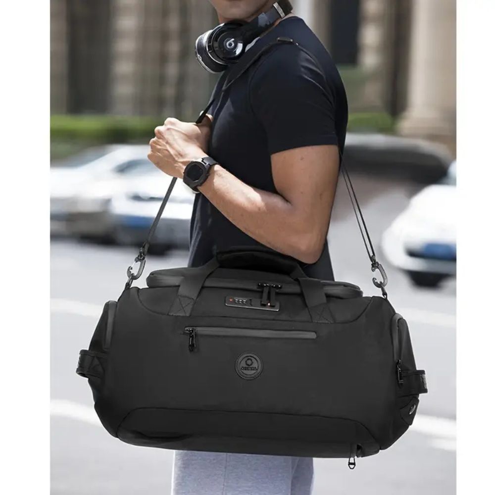 Men's Large Oxford Sports Gym Travel Duffle Bag with Wet/Dry Compartment