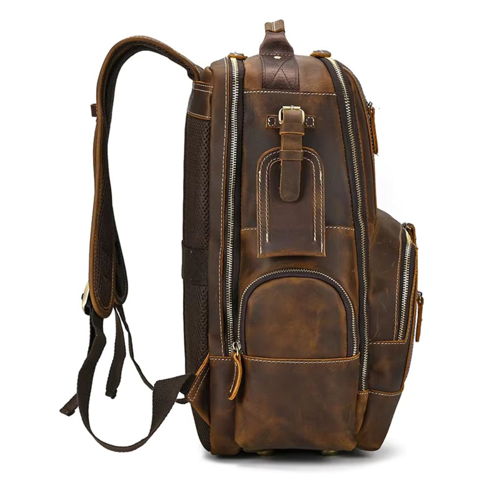 Cameron | Men's Vintage Leather Large Travel Laptop Backpack