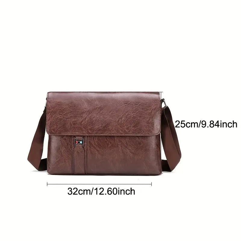 Jack | Men's Simple Large Capacity Leather Crossbody Messenger Sling Bag