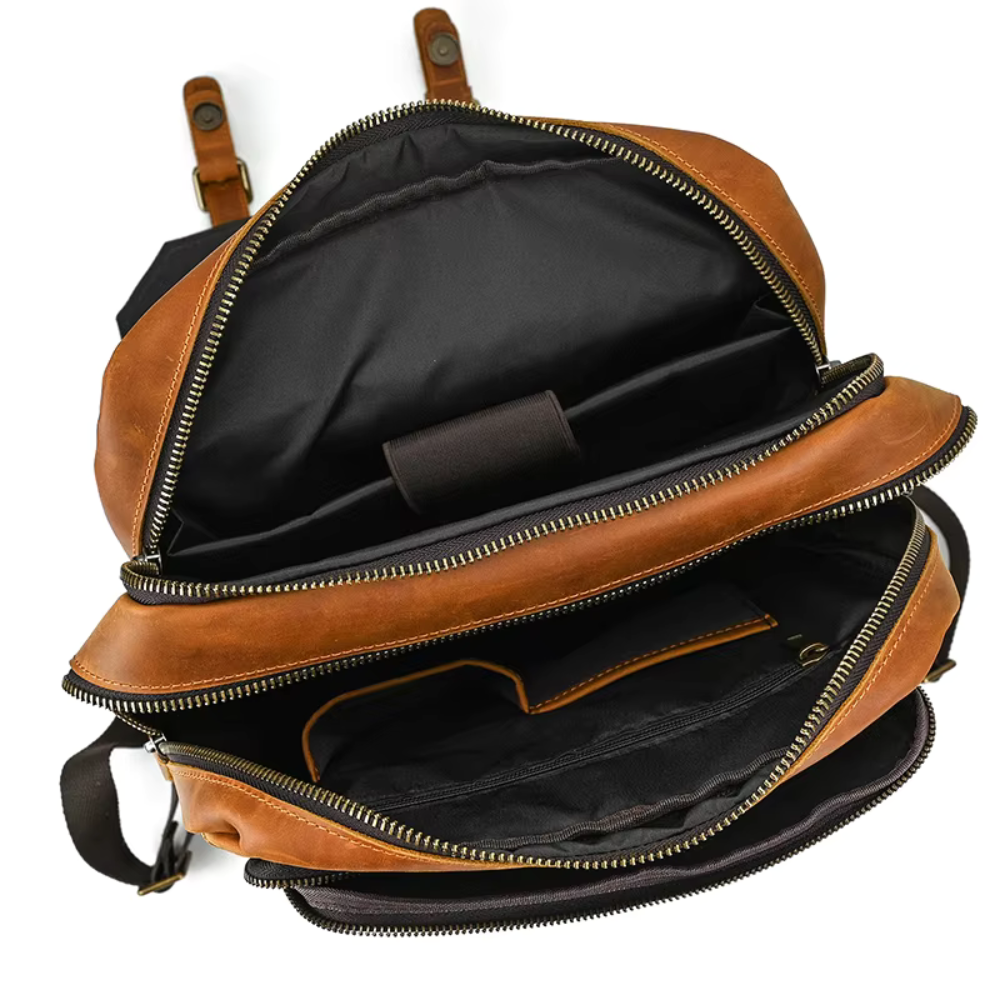 Henry | Men's Crazy Horse Leather Large Travel Laptop Backpack