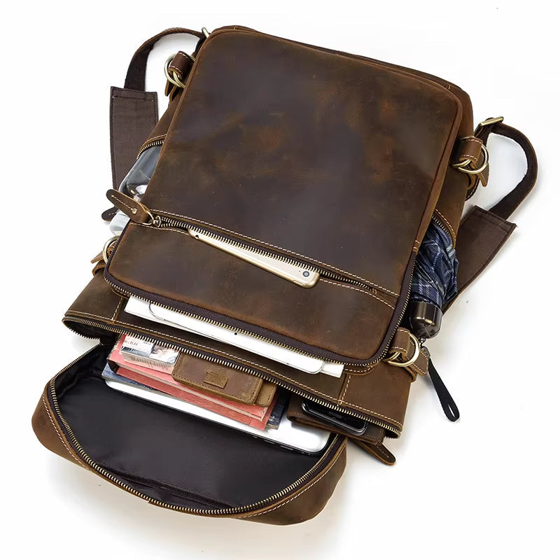 Dorian | Men's Vintage Genuine Leather Large Business Travel Laptop Backpack
