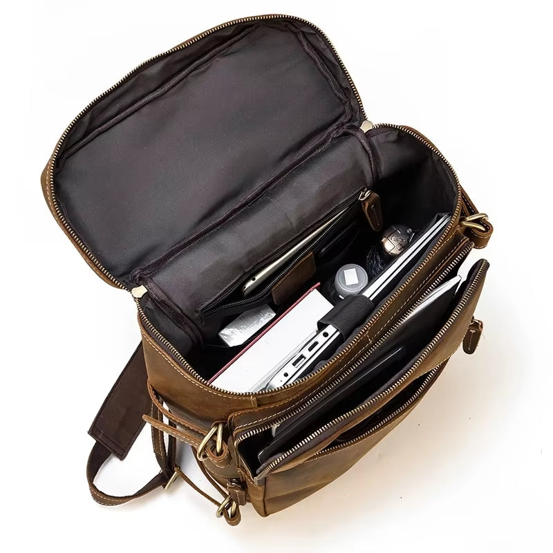 Dorian | Men's Vintage Genuine Leather Large Business Travel Laptop Backpack