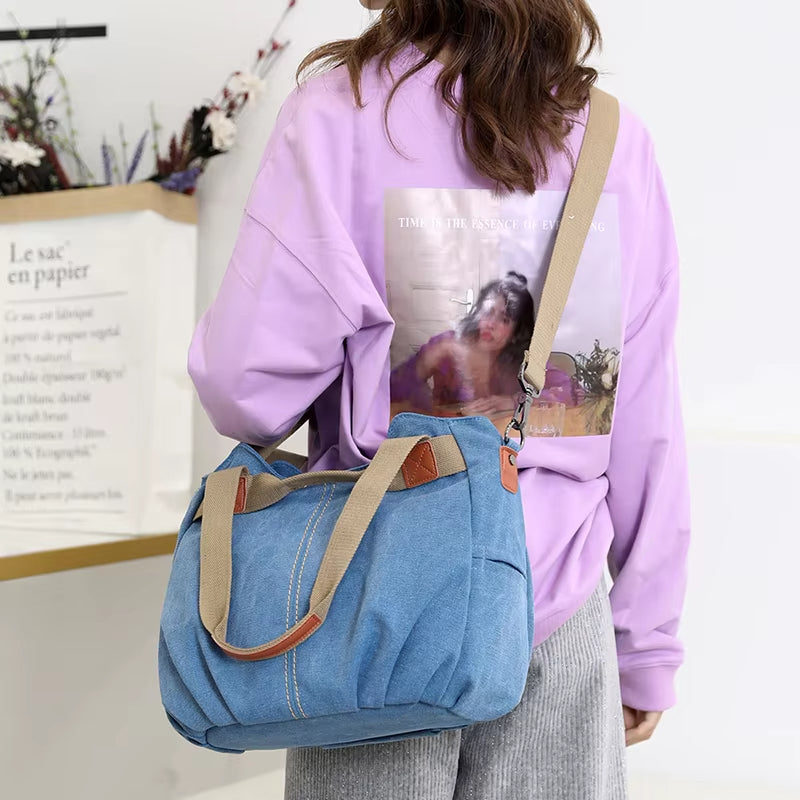 Sam | Women's Retro Canvas Large Capacity Tote Crossbody Messenger Handbag