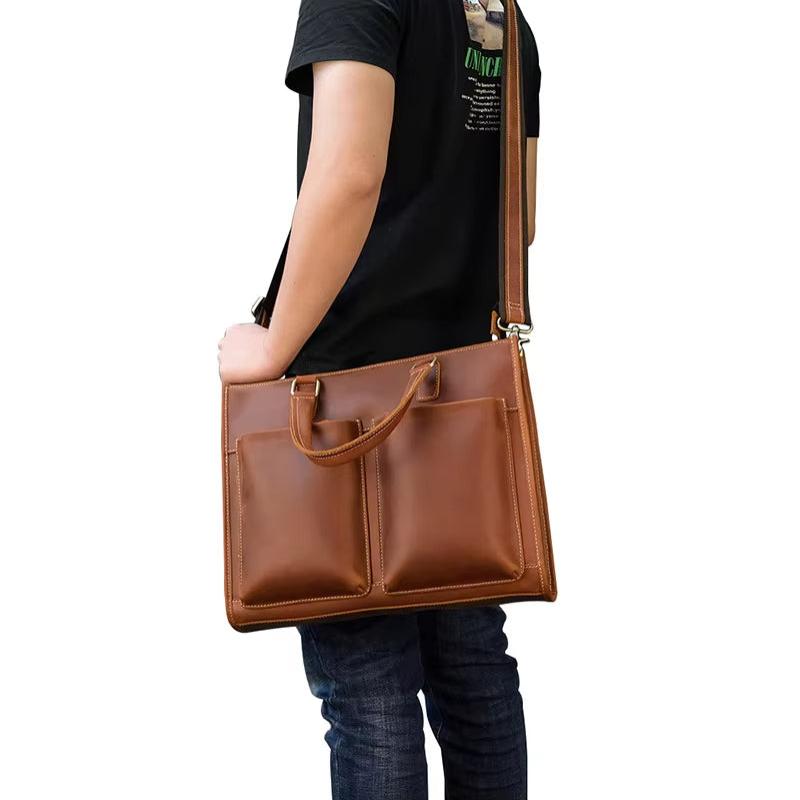 Men's Vintage Leather Travel Crossbody Messenger Handbag