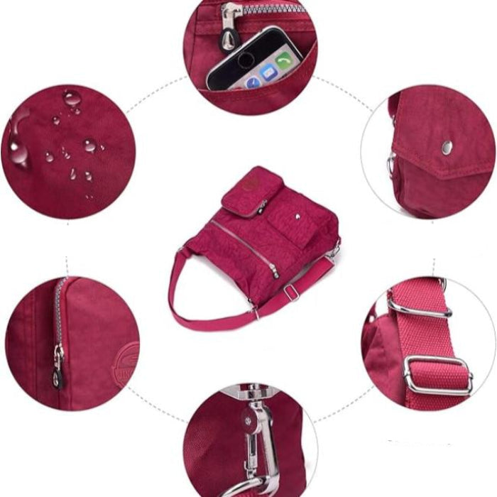 Mira | Women's Large Capacity Waterproof Nylon Crossbody Messenger Travel Bag