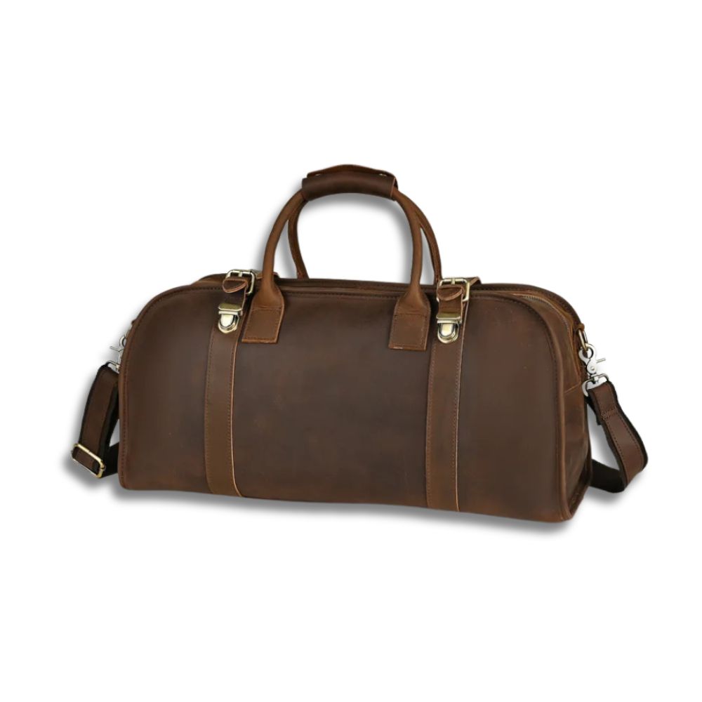 Callum | Men's Vintage Leather Large Capacity Weekender Travel Duffle Bag