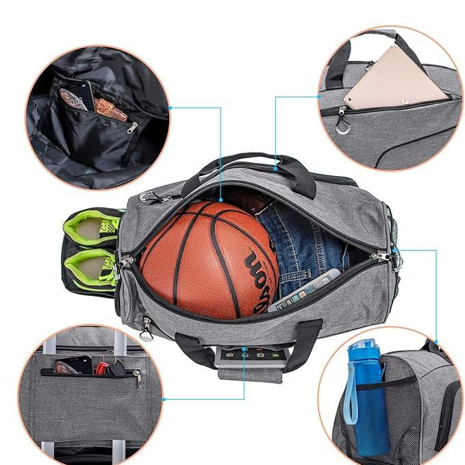 Max | Men's Waterproof Travel Sports Gym Duffle Bag with Shoes Compartment