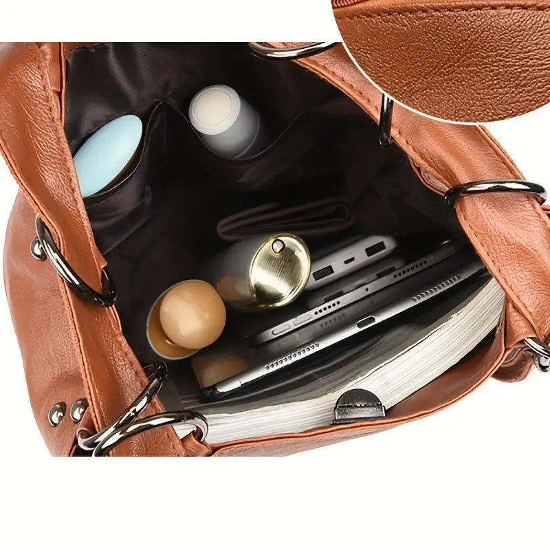 Aurora | Women's Vintage Convertible Vegan Leather Travel Backpack