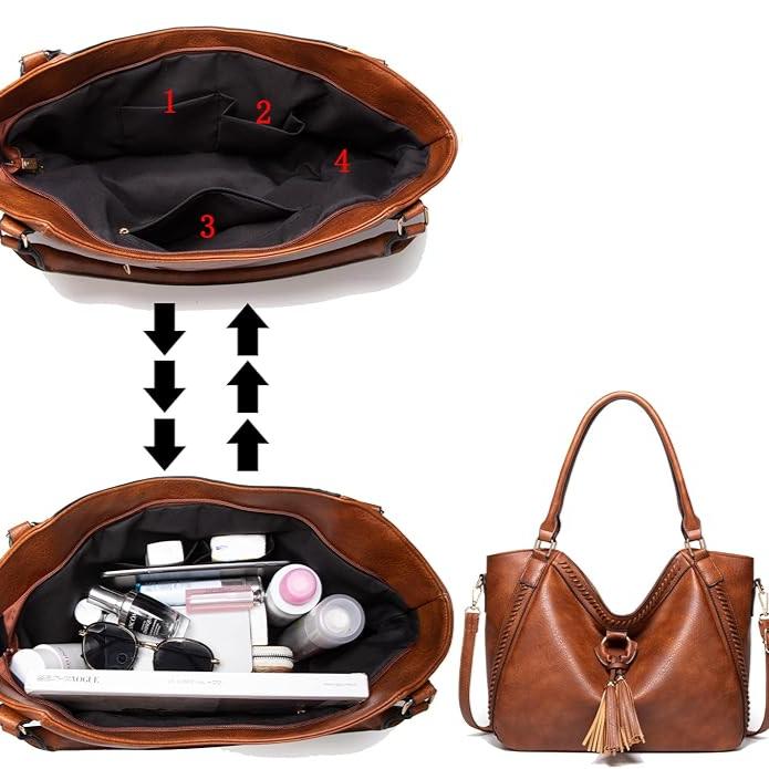 Emery | Women's Large Faux Leather Crossbody Messenger Travel Handbag