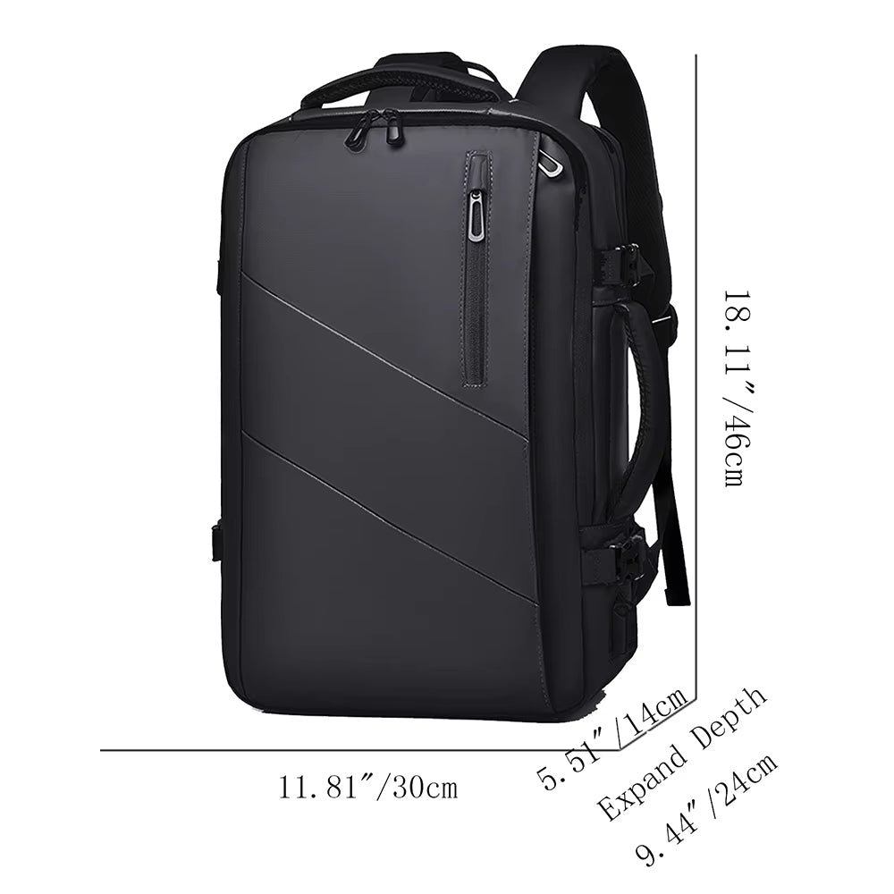 Men's Expandable Versatile Waterproof Travel Laptop Backpack