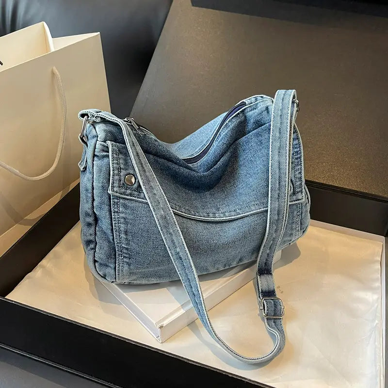 Eloise | Women's Denim Crossbody Messenger Bag