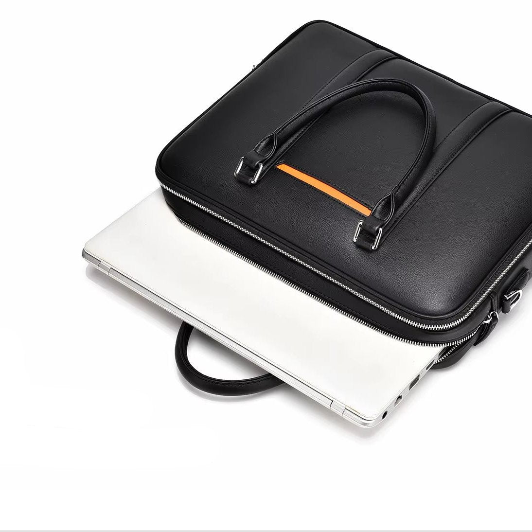 Manhattan | Leather Business Laptop Briefcase Crossbody Handbag