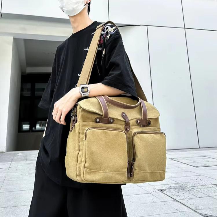 Nathan | Men's Vintage Canvas Large Crossbody Messenger Travel Bag