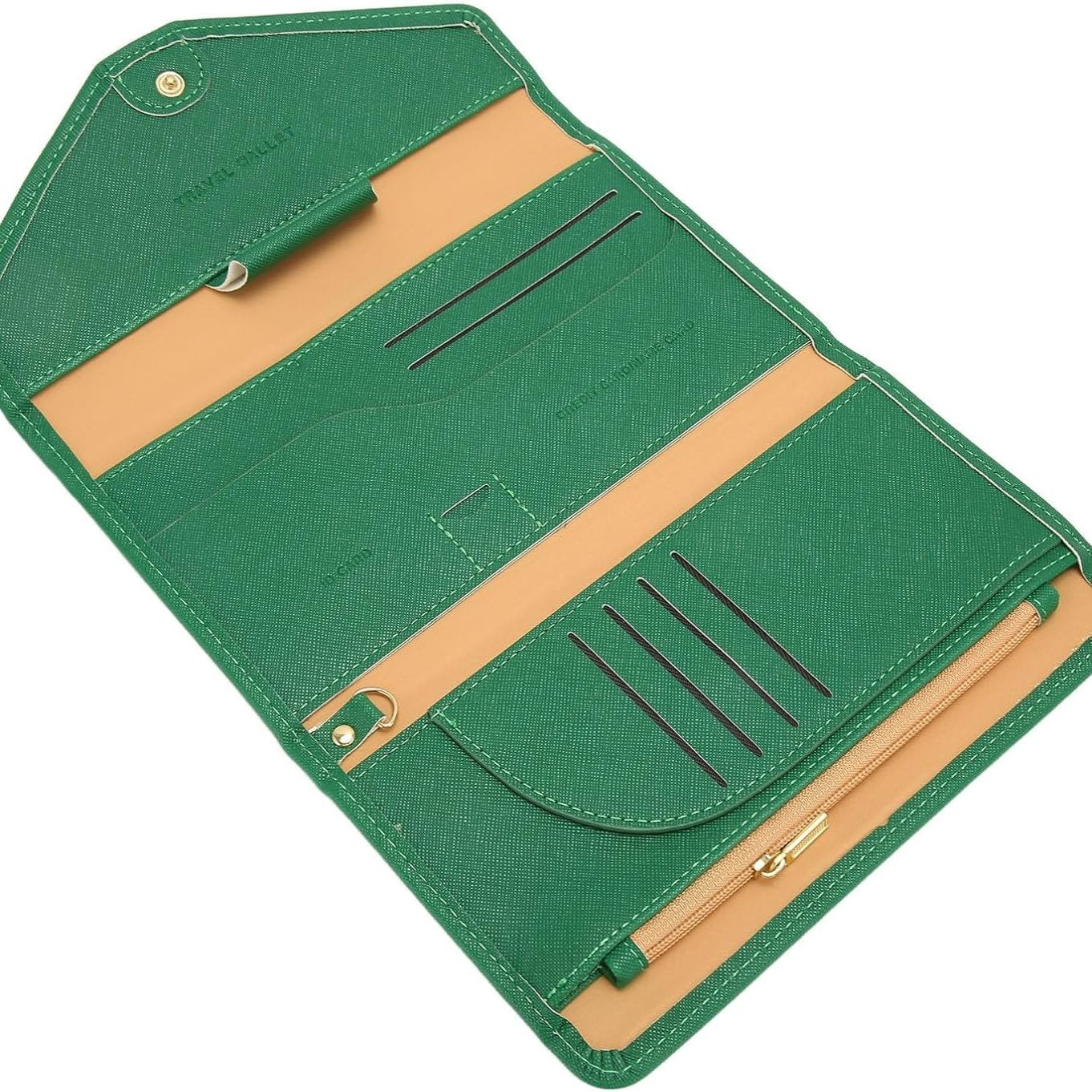 Green Travel Wallet Passport Holder