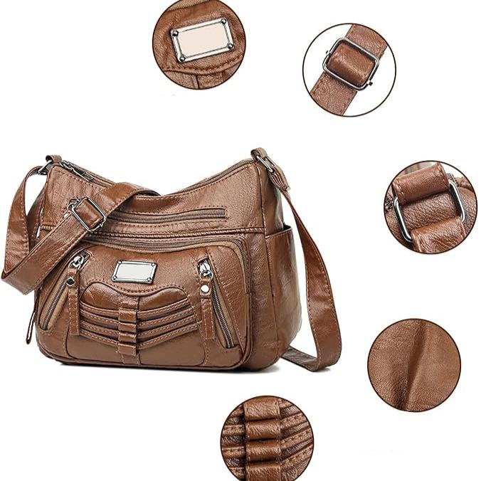 Elena | Women's PU Leather Large Crossbody Messenger Bag
