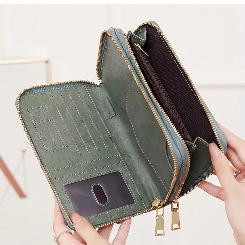 Women's RFID Blocking Passport Holder Travel Wallet with Strap