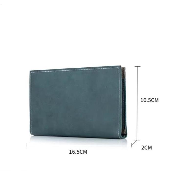 Men's Genuine Leather Anti-Theft Passport Holder Travel Wallet