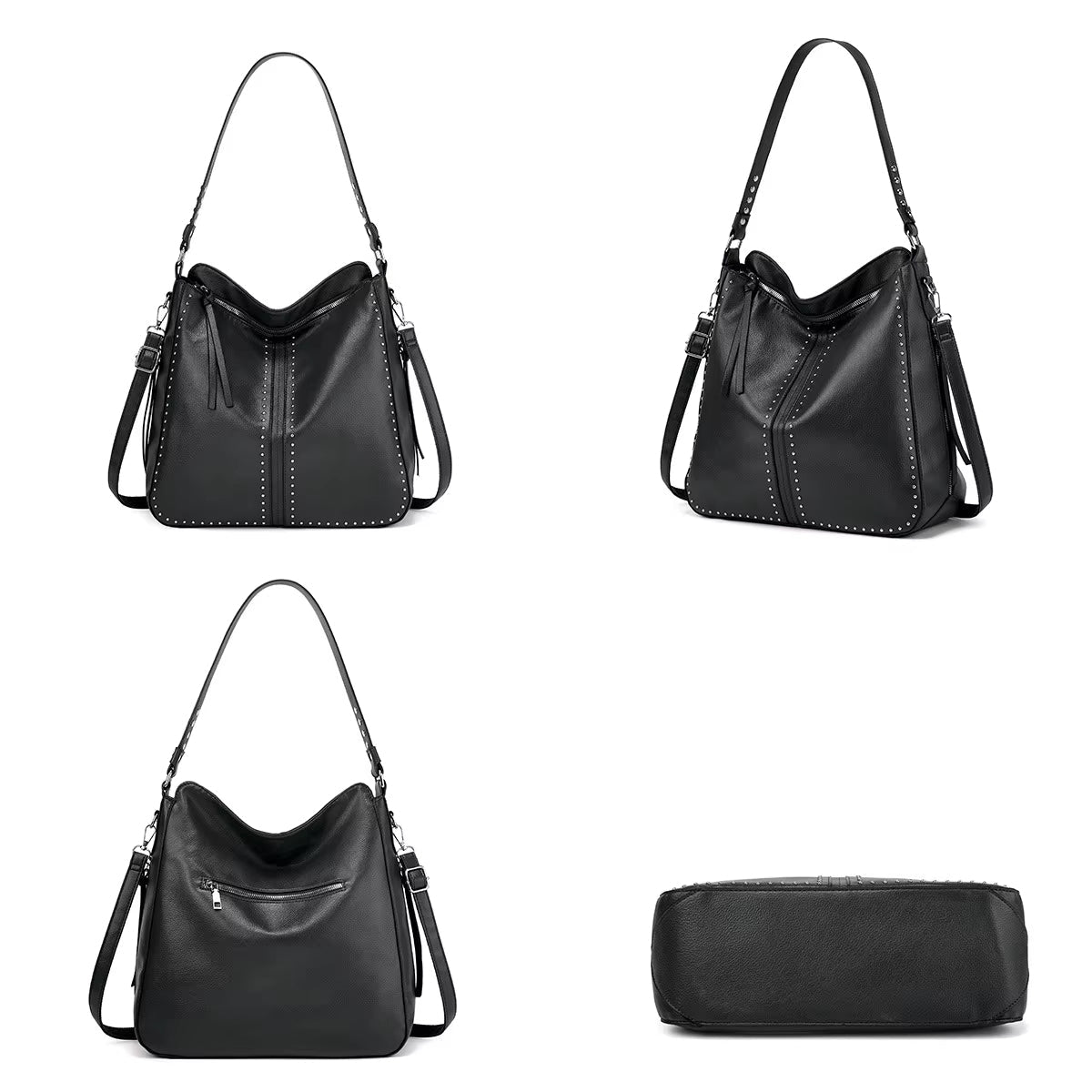 Victoria | Women's Vintage Style Studded Crossbody Messenger Handbag