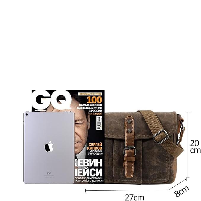 Men's Vintage Waterproof Canvas Crossbody Messenger Bag