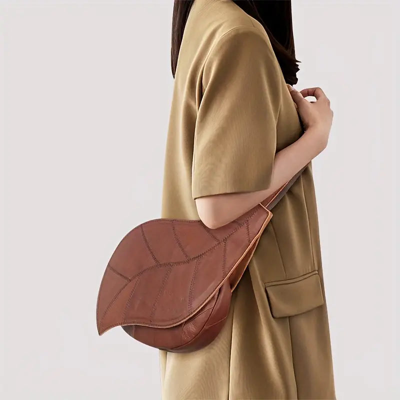Lila | Women's Leaf Shaped Leather Crossbody Sling Bag