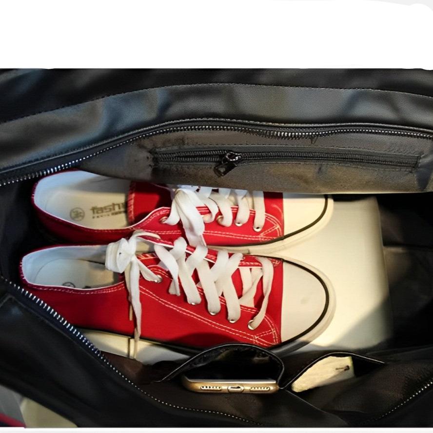 Large Capacity Faux Leather Travel Duffle Bag