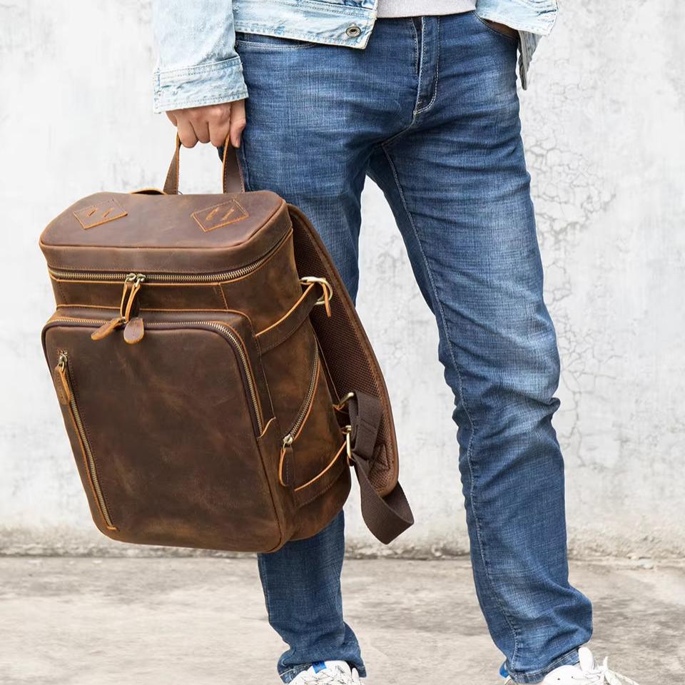Dorian | Men's Vintage Genuine Leather Large Business Travel Laptop Backpack