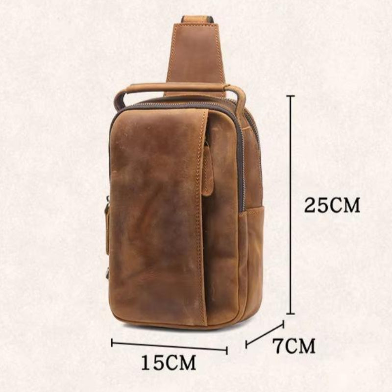 Henry | Men's Vintage Leather Large Crossbody Sling Travel Bag