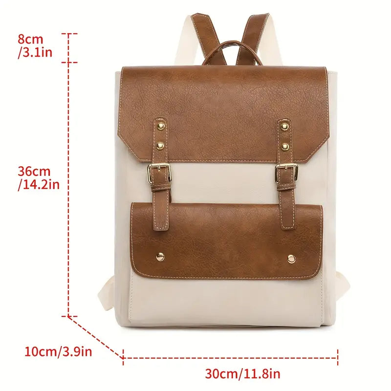Evelyn | Women's Vintage Buckle Flap Travel Laptop Backpack