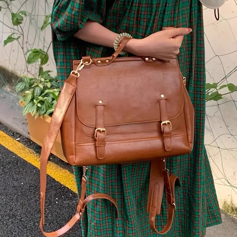 Women's Vintage Leather Convertible Crossbody Handbag