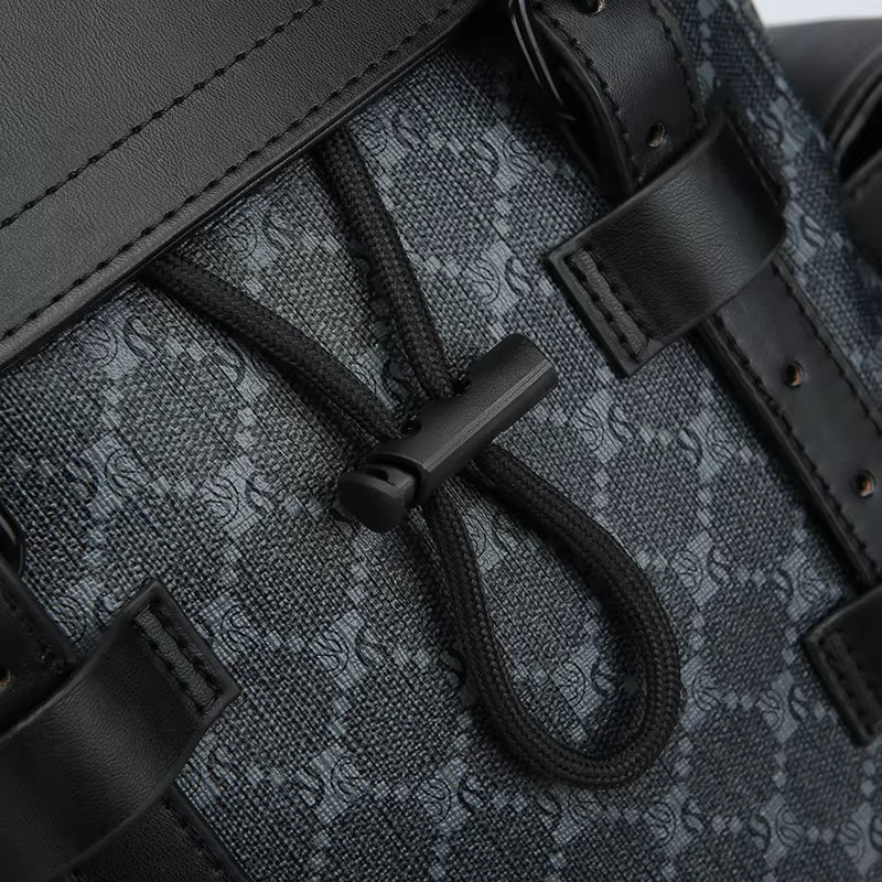 Maxwell | Large Capacity Faux Leather Hiking Travel Drawstring Backpack