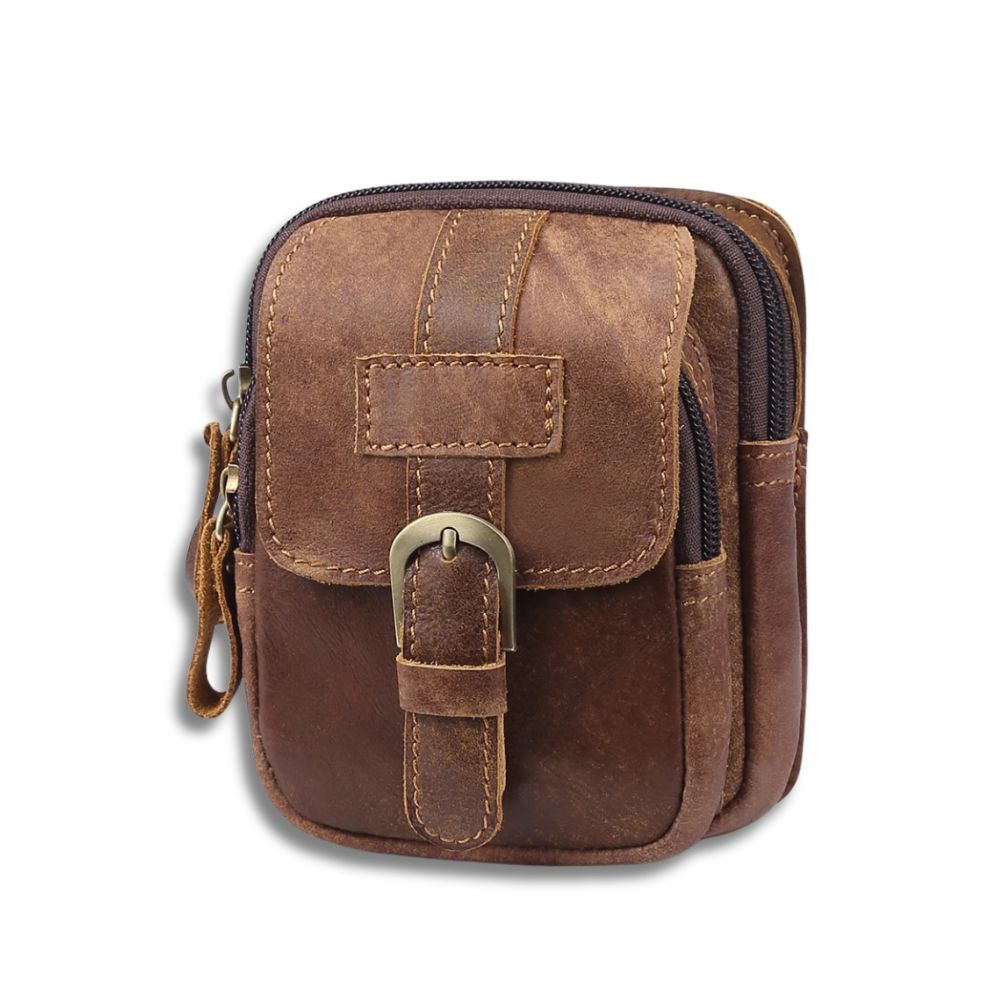 Ezra | Men's Vintage Leather Belt Pouch Bum Bag