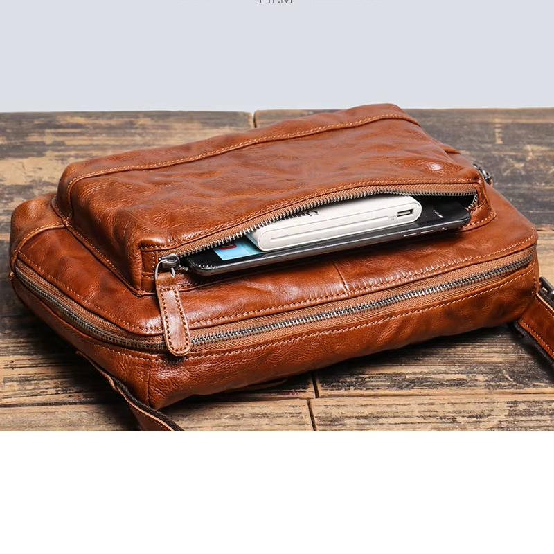 Jacob | Men's Genuine Leather Crossbody Satchel Messenger Travel Bag