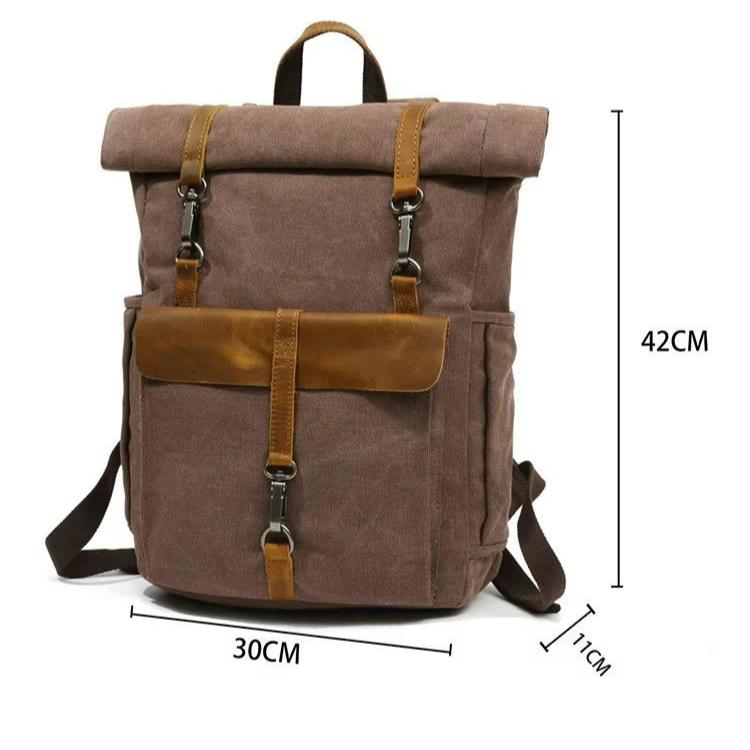 Benjamin | Men's Large Canvas Laptop Travel Backpack