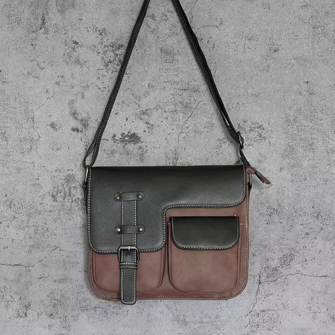 Men's High-End PU Leather Crossbody Messenger Bag