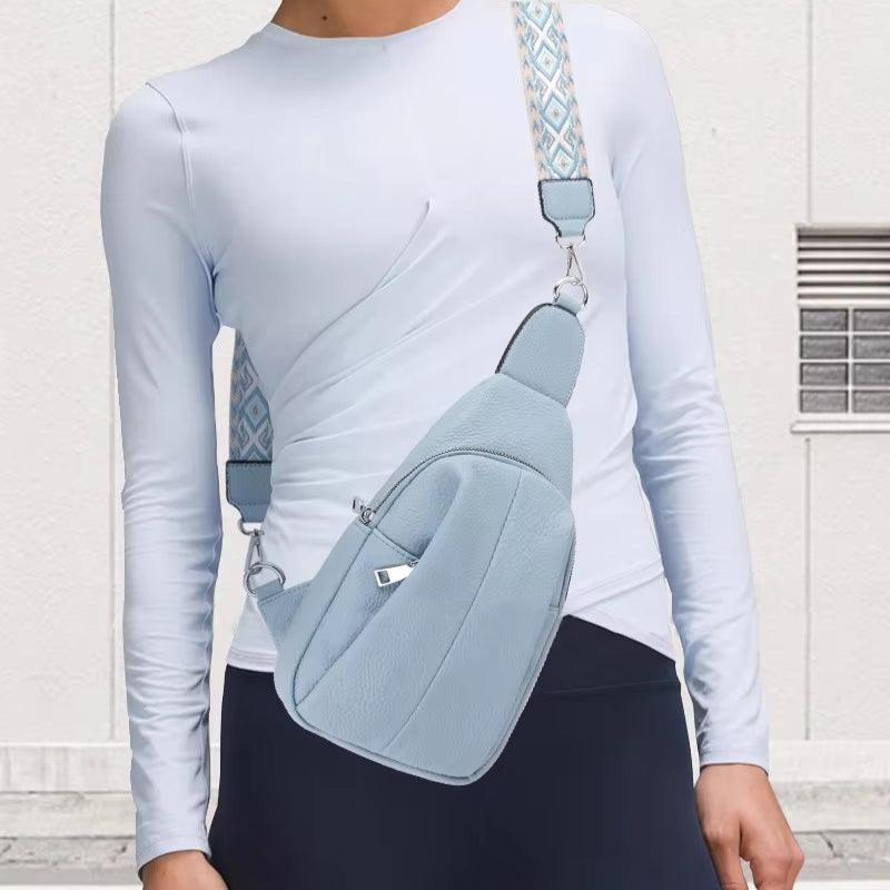 Ava | Women's Geometric Strap Leather Crossbody Sling Bag