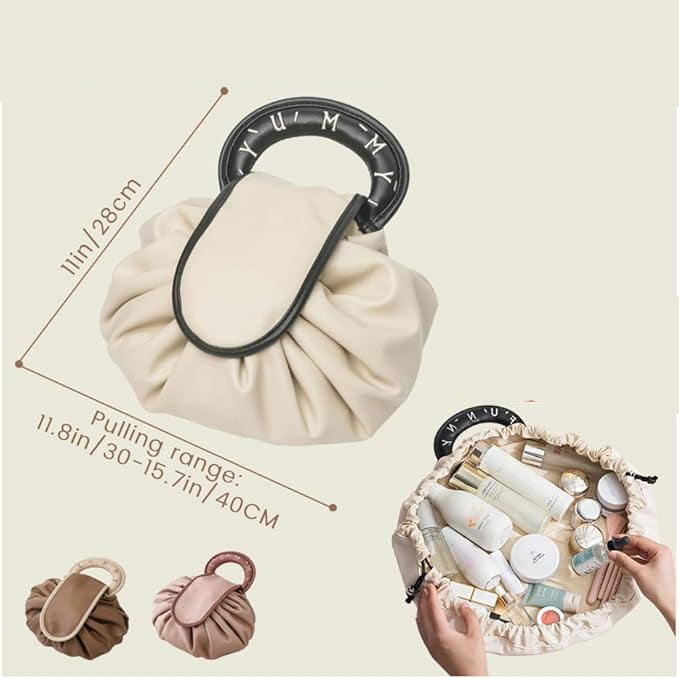 Women's Large Foldable Drawstring Cosmetic Makeup Travel Bag