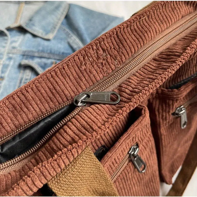 Harvey | Women's Solid Colour Corduroy Crossbody Messenger Bag