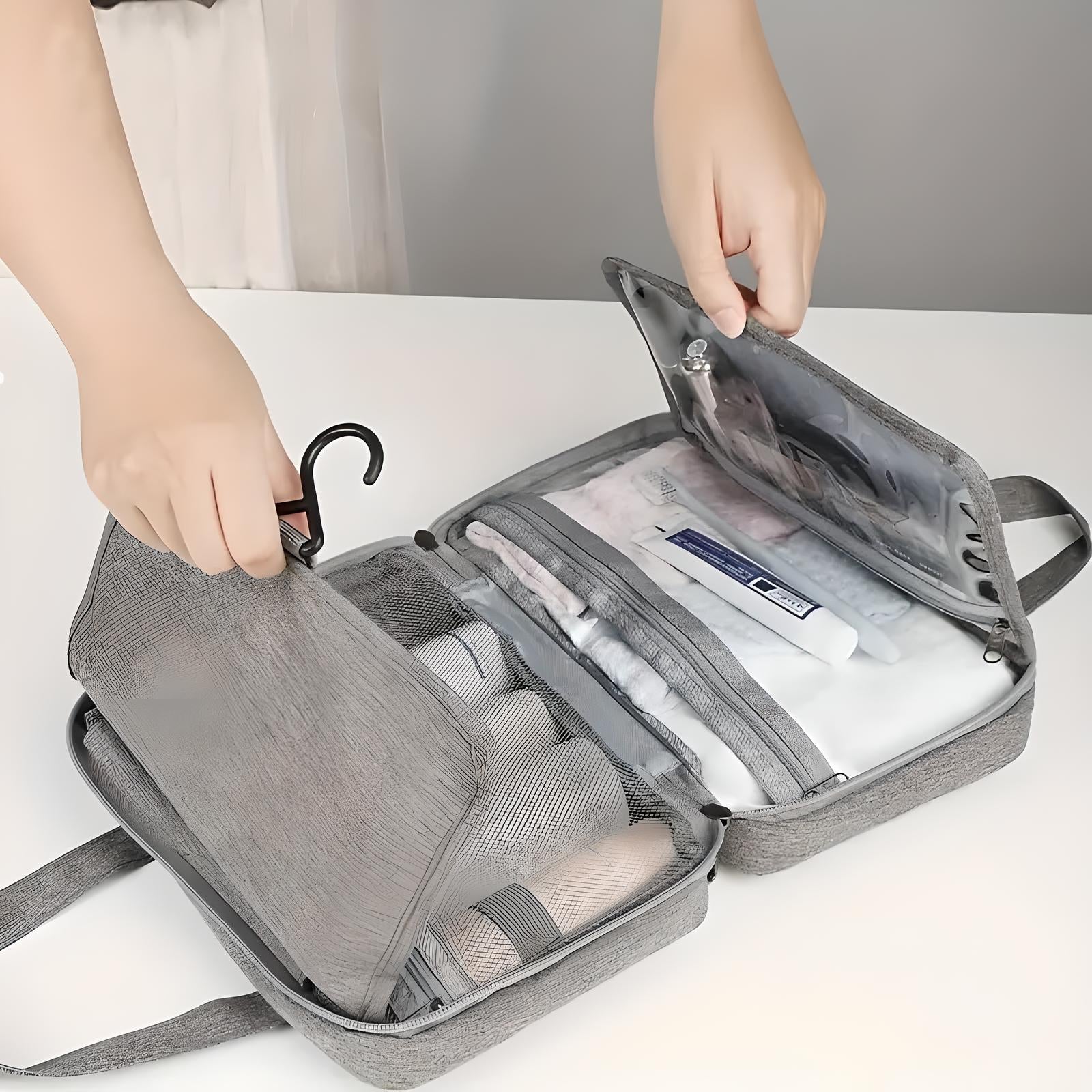 Sam | Multi-Compartment Hanging Toiletries Organiser Bag