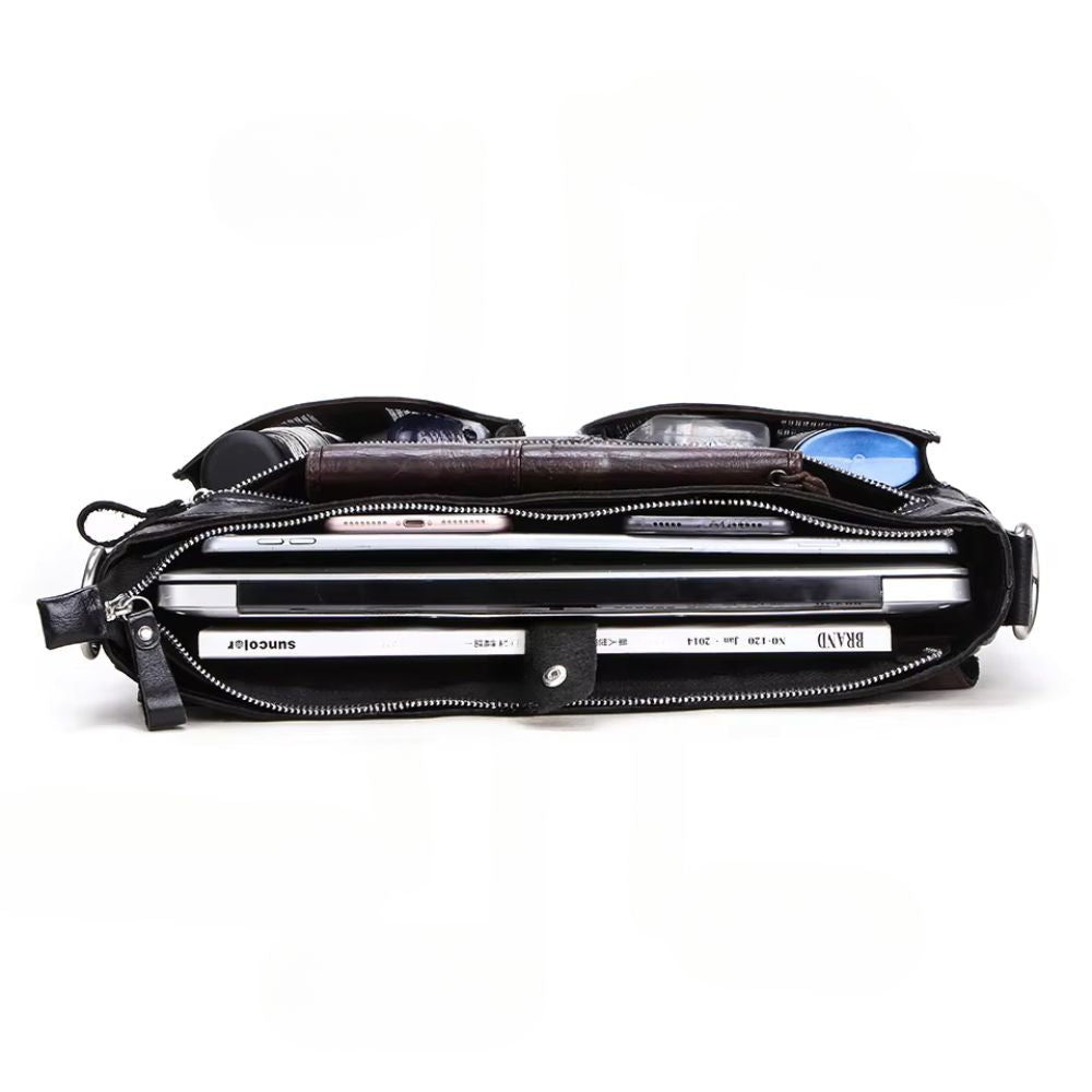 Noah | Men's Vintage Leather Laptop Briefcase Crossbody Messenger Bag