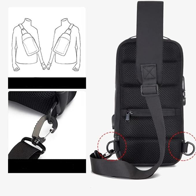 Men's Anti-Theft Large Crossbody Sling Travel Bag