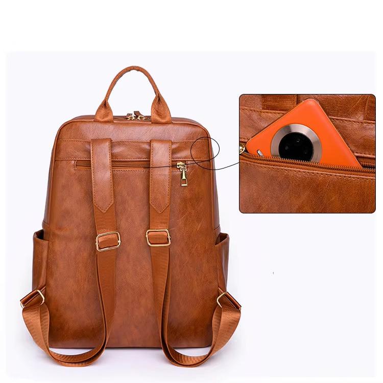 Isabella | Women's Vintage Chic PU Leather Travel Laptop Backpack
