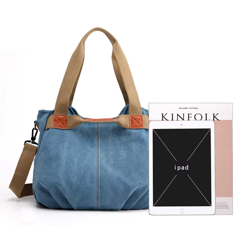 Sam | Women's Retro Canvas Large Capacity Tote Crossbody Messenger Handbag